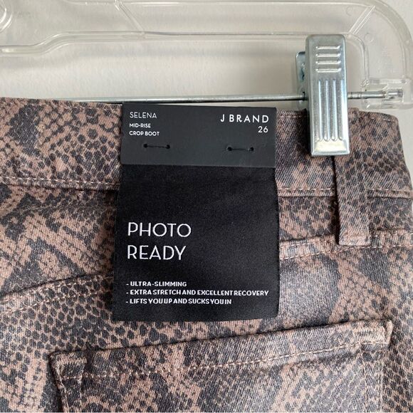 J Brand Selena Photo Ready Mid-Rise Crop Boot Jeans in Coated Boa Size 26 NWT - Picture 3 of 9